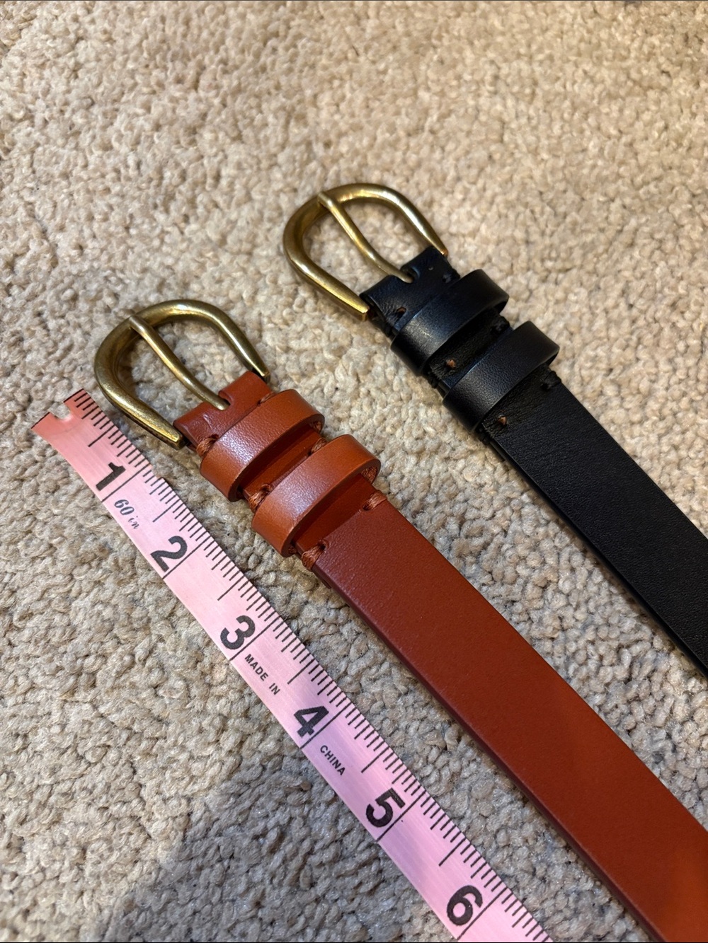 LOFT Slim Leather Belts in Black and Brown